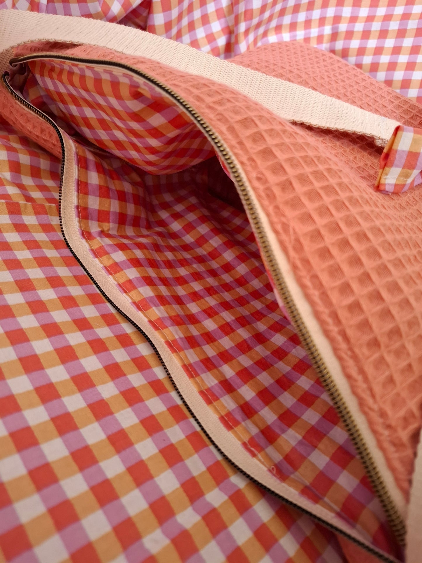 Lunch bag nid d'abeille saumon