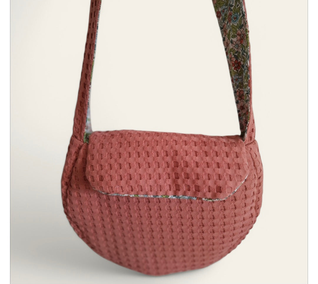 Sac boule nid d'abeille vieux rose