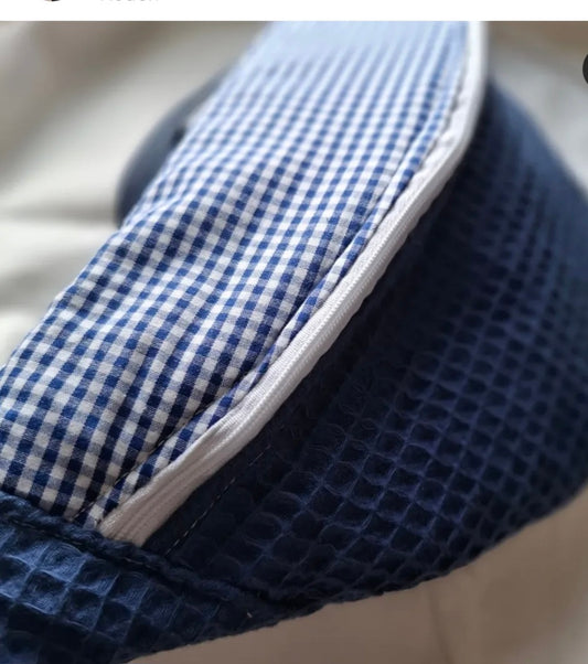 Sac banane nid d'abeille bleu et vichy