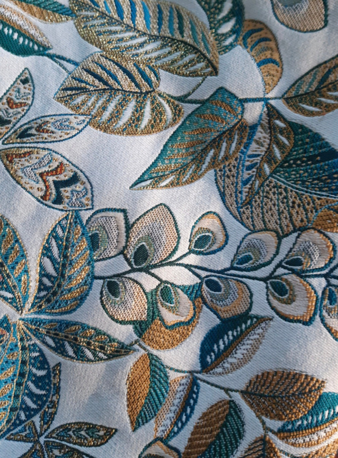 Sac banane en broderie française vert et or