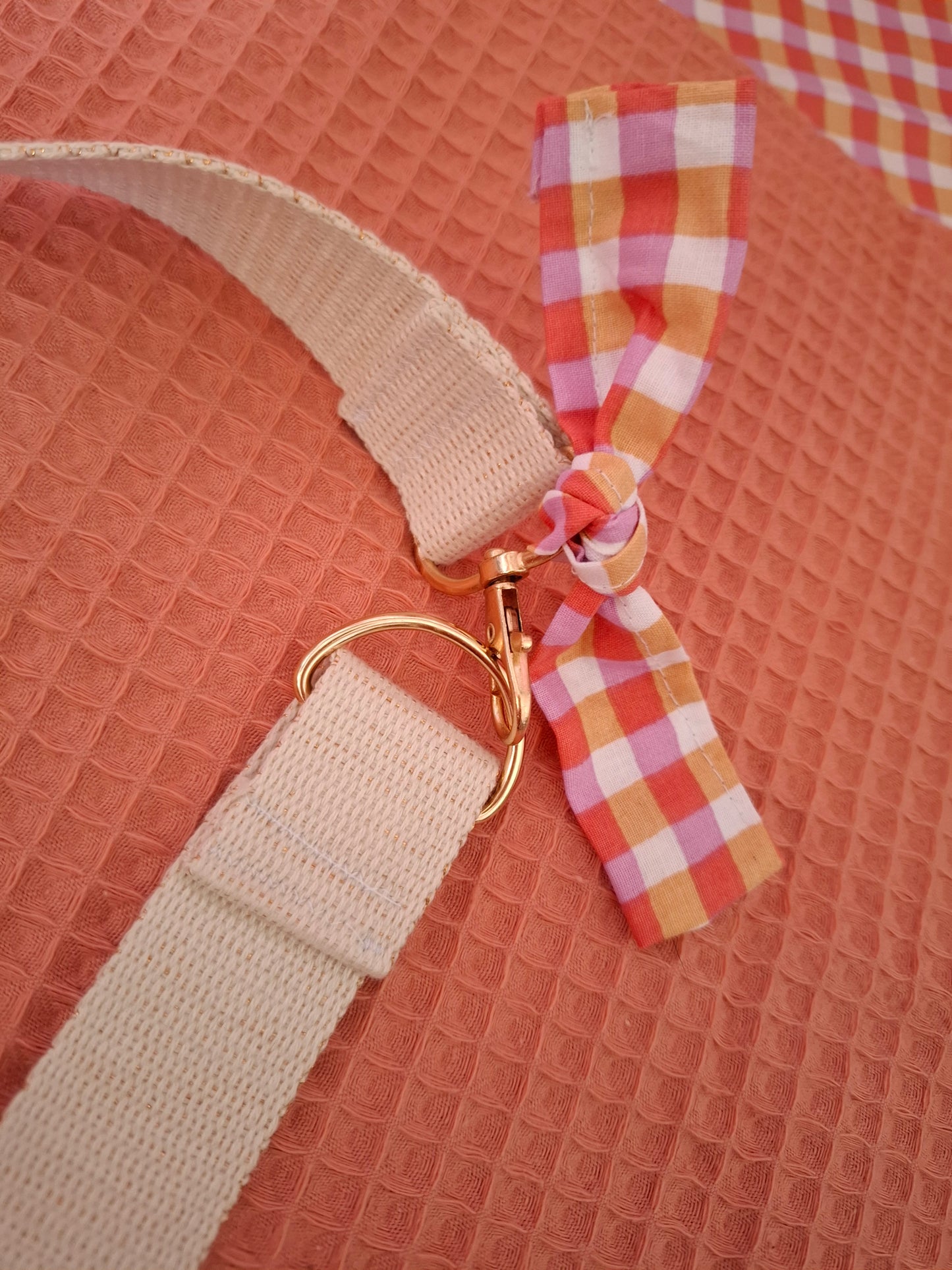 Lunch bag nid d'abeille saumon