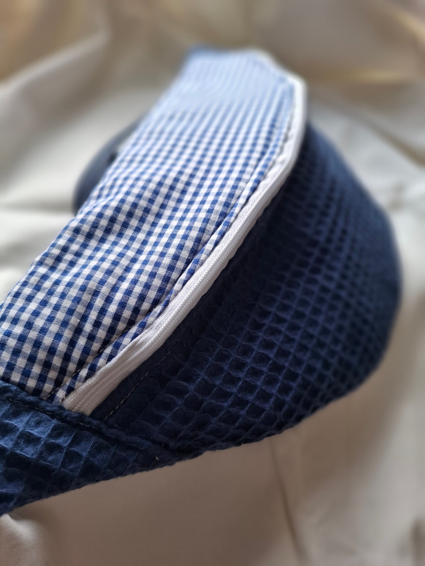Sac banane nid d'abeille bleu et vichy