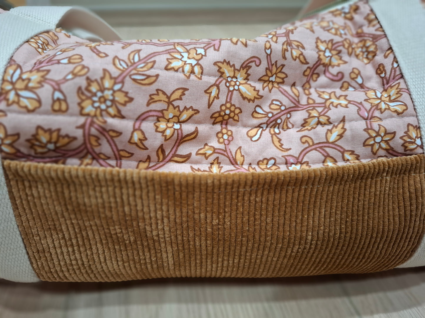 Sac polochon matelassé rose poudré