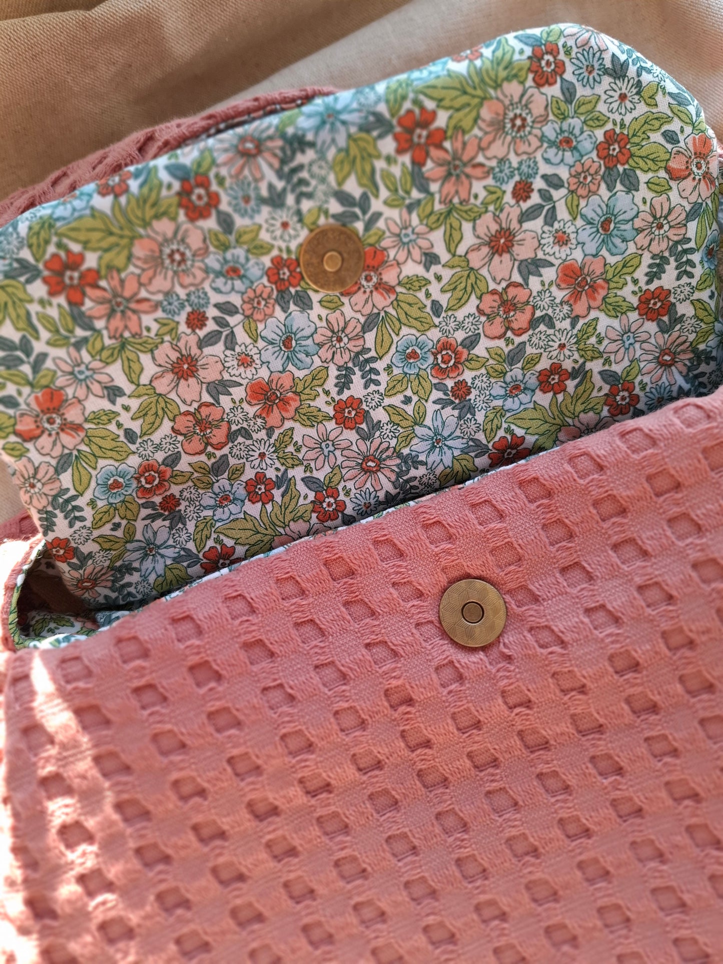 Sac boule nid d'abeille vieux rose