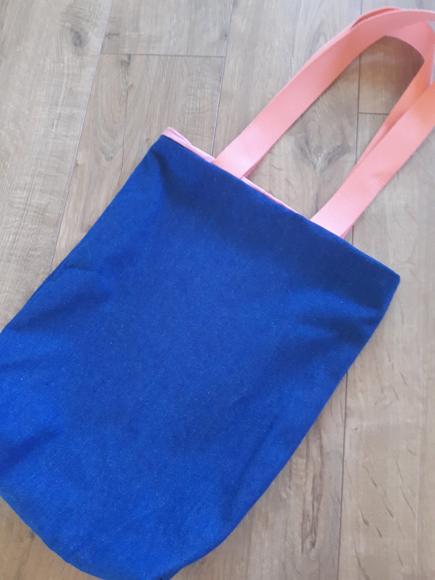 Tote bag jean et rose